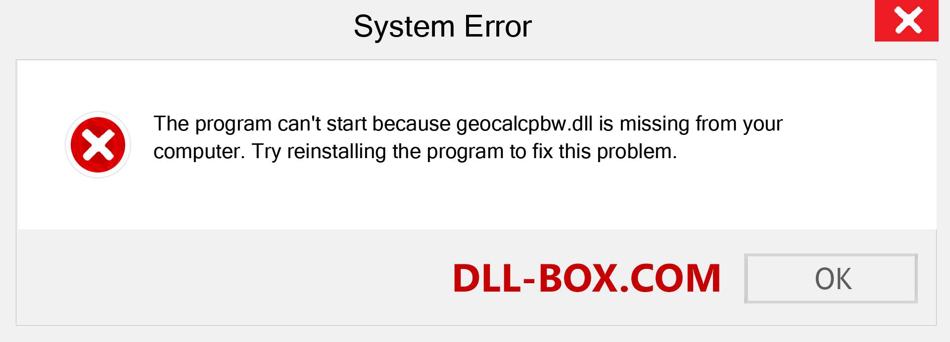  geocalcpbw.dll file is missing?. Download for Windows 7, 8, 10 - Fix  geocalcpbw dll Missing Error on Windows, photos, images